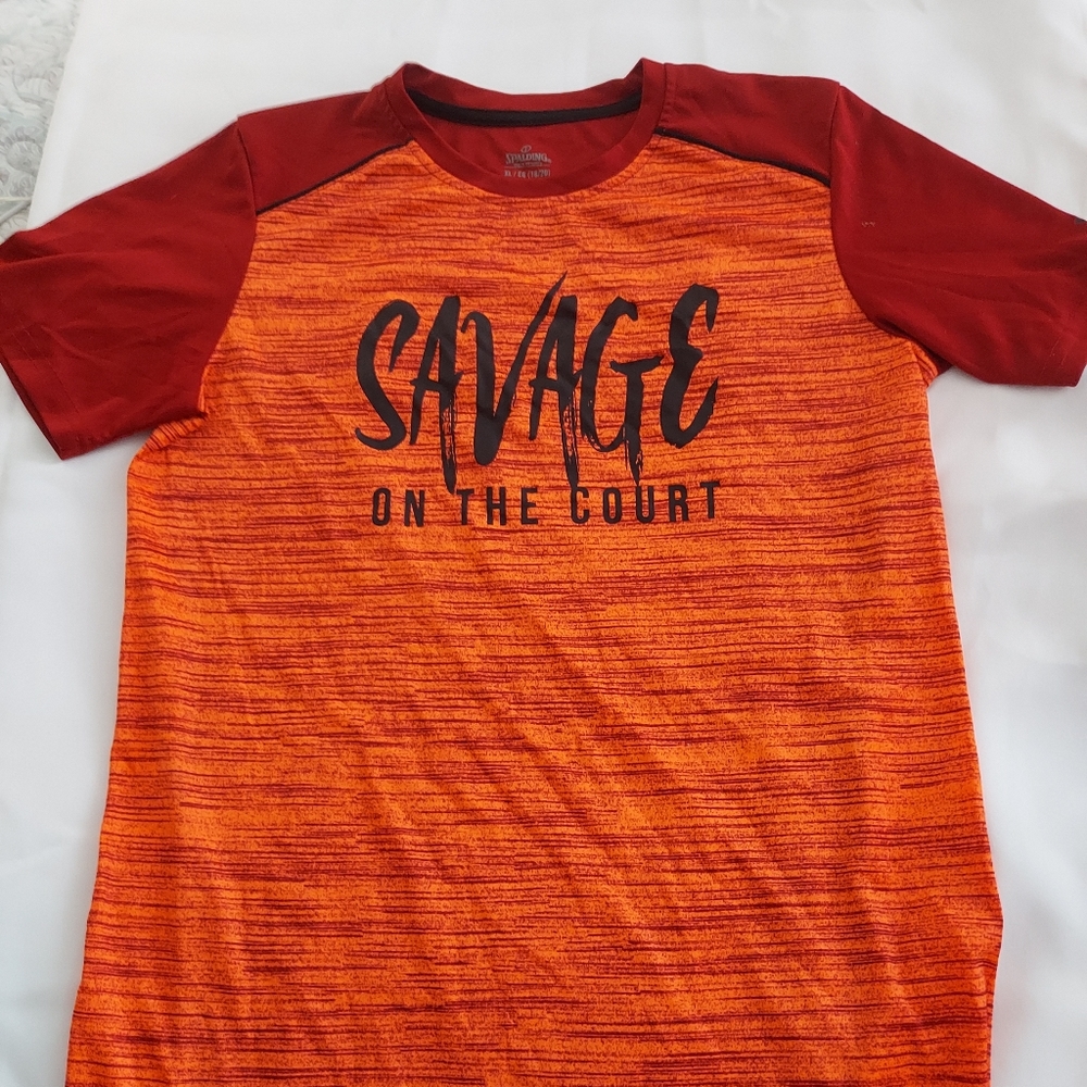 3/$30 NWOT. SPalding Youth XL (18/20) Orange Tee - Picture 5 of 5